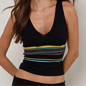 Motel Rocks Black Striped Top